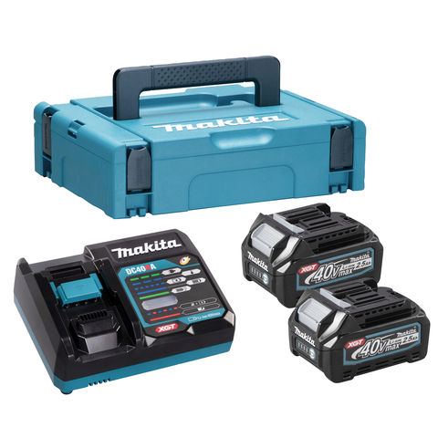 Makita XGT Makita DC40RA XGT Power Source Kit with 2 x 2.5Ah Batteries, Charger & Makpac Case