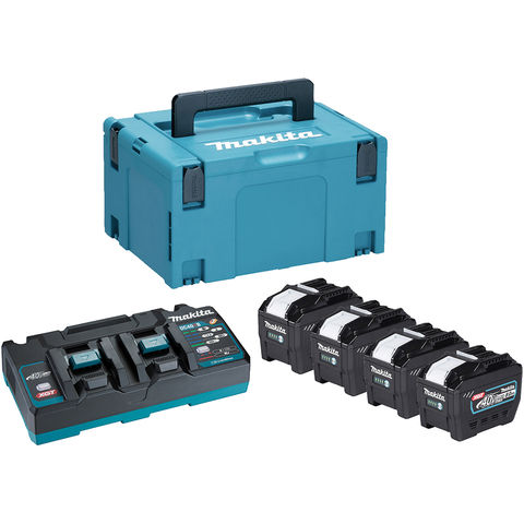 Makita XGT Makita DC40RB XGT Power Source Kit with 4 x 8Ah batteries, Twin Charger & MakPac Case
