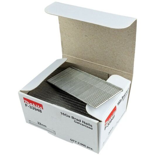 F-33948 1mm x 32mm Galvanised 16 Gauge Brads 2000 Pieces DBN600 AF601 - Makita