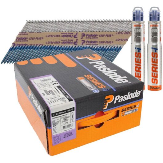 Paslode 141074 360Xi 3.1mm x 90mm Galv Nails With Fuel Pack Qty 2200