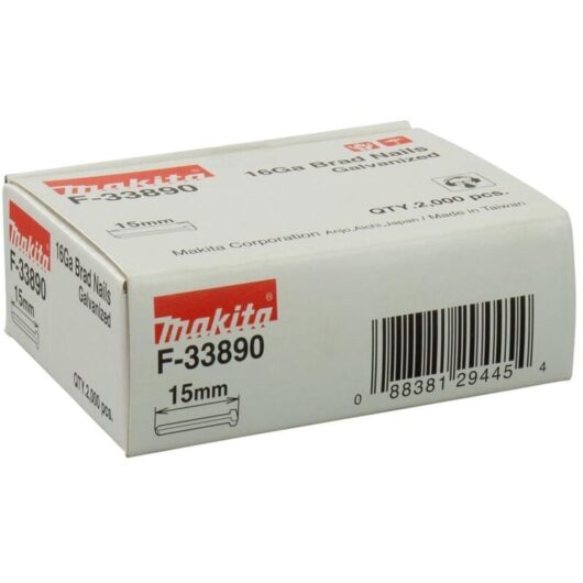 F-33890 16G x 15mm Galvanized Brad Nails 2000Pcs - Makita