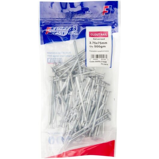 Clout Nail Galvanised 75mm (500g Bag) FORC75GB500